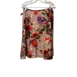 NEW Floral Print Talbots Petites Silk / Wool  Skirt Womens Size 8